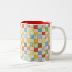 2 Couleurs Plaid fou Tasse rouge bicolore