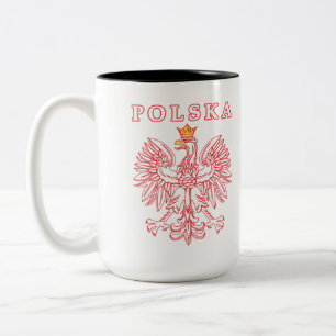 2 Couleurs Polska avec la tasse d'Eagle de polonais de rouge