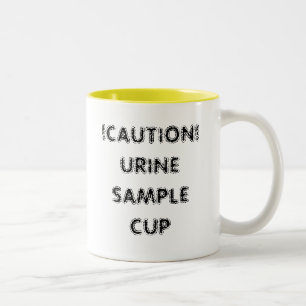 2 COULEURS ! PRÉCAUTION ! TASSE D'ÉCHANTILLON URINAIRE