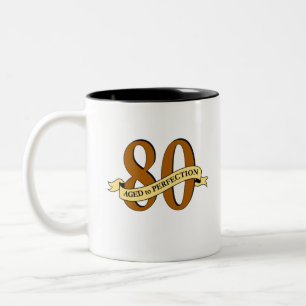 2 Couleurs quatre-vingtième Tasse d'anniversaire