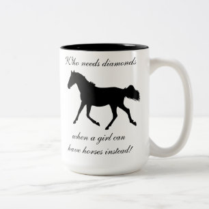 2 Couleurs Qui a besoin de la tasse de cheval de diamants