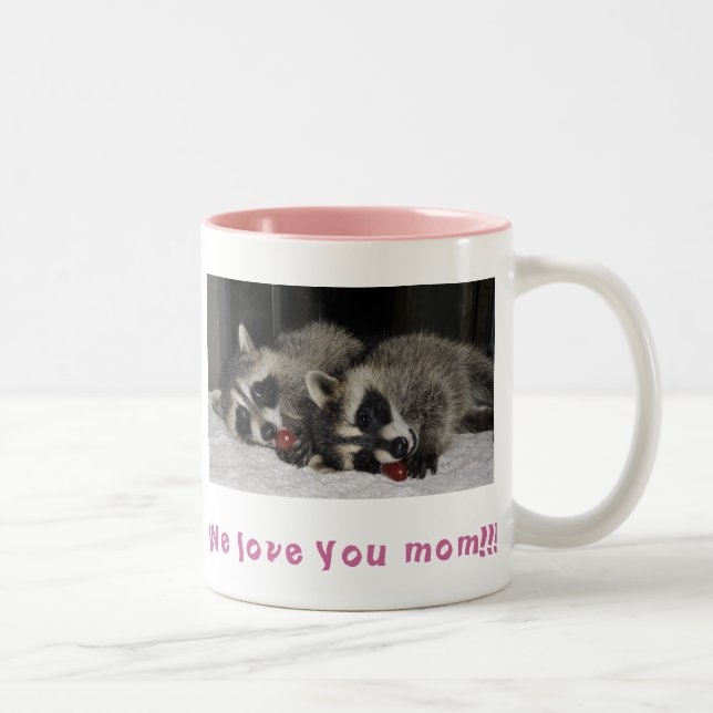 2 Couleurs Ratons laveurs jumeaux - tasse (Droit)