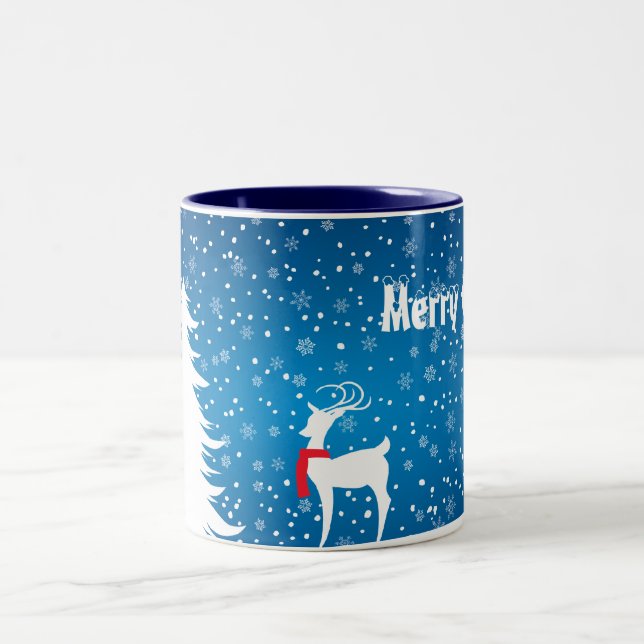 2 Couleurs Renne dans la tasse de Noël de neige (Centre)