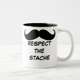 2 Couleurs Respect drôle la tasse de moustache de Stache