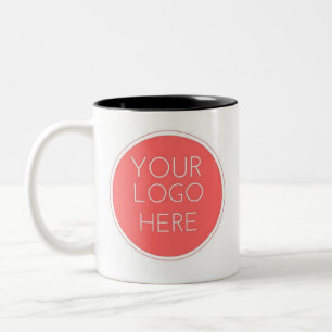 2 Couleurs rouge et blanc votre logo ici tasse