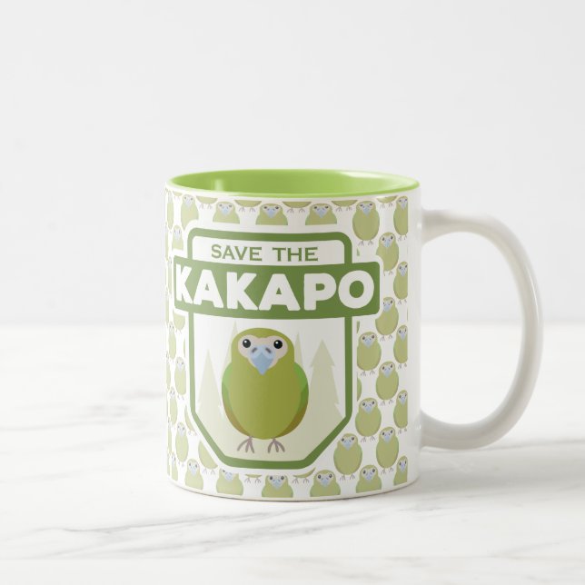 2 Couleurs Sauvez la tasse de perroquet de Kakapo (Droit)
