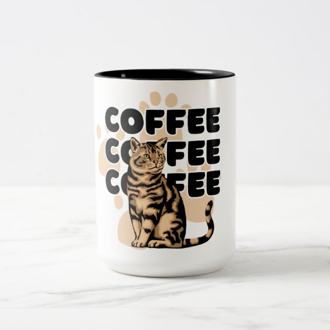 2 Couleurs simple tasse de café (Centre)