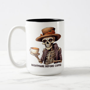 2 Couleurs Skeleton Nightmare avant tasse de café déplaisant 