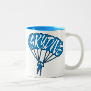 2 Couleurs Skydive fanatique thème bleu tasse à café