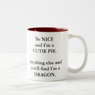 2 Couleurs Tarte de Cutie ou tasse drôle de dragon