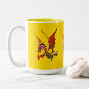 2 Couleurs Tasse - 083 - Dragon Rouge