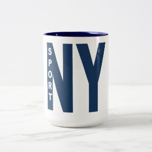 2 Couleurs Tasse 444ml  blanc/marine  NEW YORK  SPORT