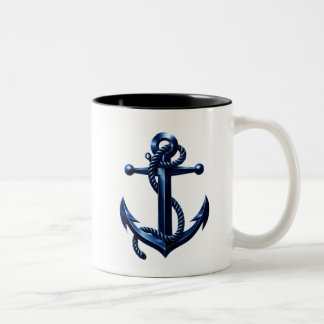 2 Couleurs Tasse à café Ancre Naútico | Conception Océanique 