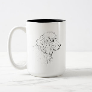 2 Couleurs Tasse à café avec croquis de Cocker Spaniel – Lign