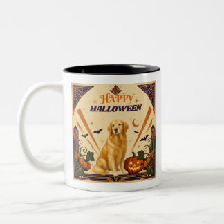 2 Couleurs Tasse à café bicolore Chien mignon Halloween