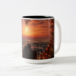 2 Couleurs Tasse à café Couple Coucher de Soleil Romantique