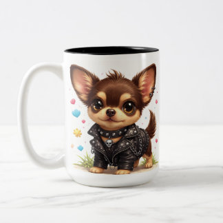 2 Couleurs Tasse à café de style punk Chihuahua