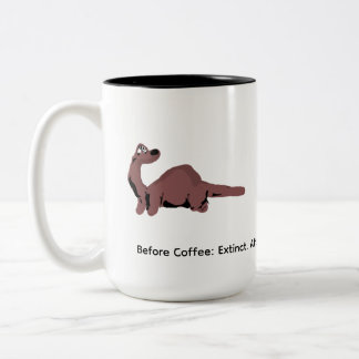 2 Couleurs Tasse à café drôle de dinosaure Derpy – "Avant le