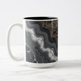 2 Couleurs Tasse à café en marbre noir abstrait – Tasse moder