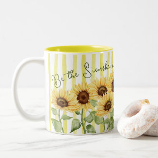2 Couleurs Tasse à café Être le Soleil Tournesols et Rayures