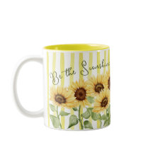 Tasse à café Être le Soleil Tournesols et Rayures