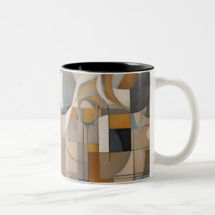 2 Couleurs Tasse à café géométrique abstraite