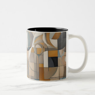 2 Couleurs Tasse à café géométrique abstraite