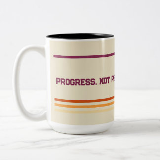 2 Couleurs Tasse à café Motivation Rétro – Progrès et non Per