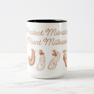 2 Couleurs Tasse à café Protégez les monarques Plantez l'Ascl