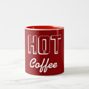 2 Couleurs Tasse à café rouge rétro