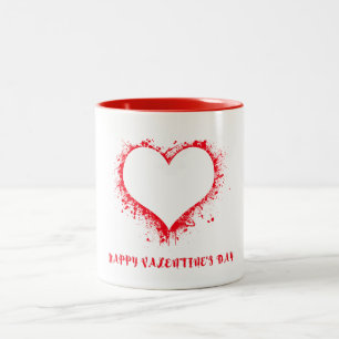 2 Couleurs Tasse à café Saint-Valentin Cœur Artistic éclabous
