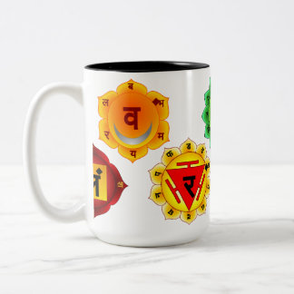 2 Couleurs TASSE À DEUX TONS des SYMBOLES 15OZ du YOGA REIKI