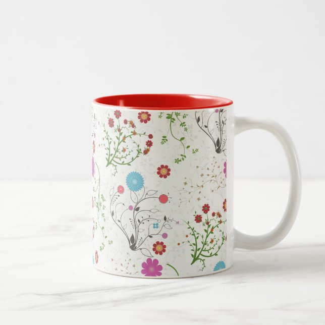 2 Couleurs Tasse à deux tons florale (Droit)