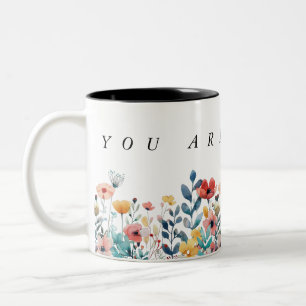2 Couleurs tasse à fleurs personnalisée