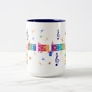 2 Couleurs Tasse à la maison douce de bleus de Chicago