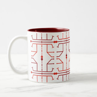 2 Couleurs Tasse à motif abstrait de hiéroglyphes