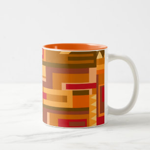 2 Couleurs Tasse à motif abstrait tons de terre