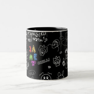 2 Couleurs Tasse à motif de personnage bâton noir | Minimalis