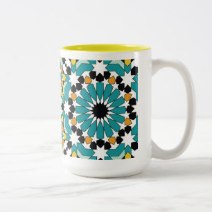 2 Couleurs Tasse à motif géométrique
