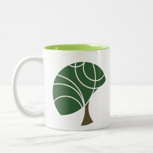 2 Couleurs Tasse abstraite d'arbre