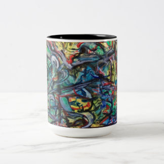 2 Couleurs Tasse abstraite de café ou de thé par ValAries