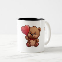 Tasse Amour Ours - Ballon Cœur