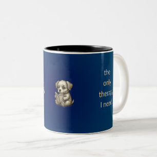 2 Couleurs Tasse Amoureux de Livre de Chiot Teal Blue