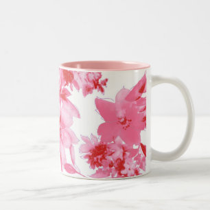 2 Couleurs Tasse artistique fleur rose