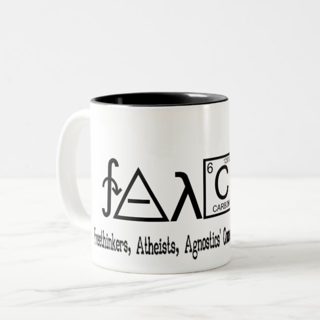 2 Couleurs Tasse athée de coffe de groupe de FAACT (Devant gauche)