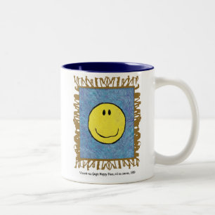 2 Couleurs tasse au visage heureux post-impressionnisme