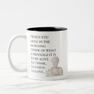 2 Couleurs Tasse avec citation de Marc Aurèle