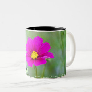 2 Couleurs Tasse avec fleur de Cosmea et Psaume