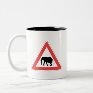 2 Couleurs Tasse avec panneau de passage éléphant