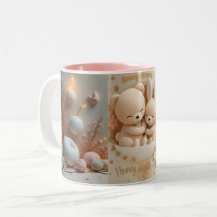 2 Couleurs Tasse Bébé Honey Bonny – Ourson & Lapin